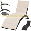 Polirattan sunbed folding sunbed black-beige
