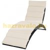 Polirattan sunbed folding sunbed black-beige