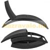 Polirattan sunbed folding sunbed black-beige