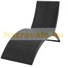 Polirattan sunbed folding sunbed black-beige
