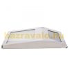 Solar lamp illuminating house number in small size. Outdoor design, flat shape, stainless steel, 2 LED lights. Waterproof and bird-proof design