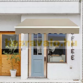   Napellenző teraszra 300x400 cm manuálisan tekerhető terasz árnyékoló bézs színben 