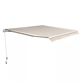   Napellenző teraszra 350x250 cm manuálisan tekerhető terasz árnyékoló bézs színben 