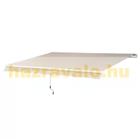   Napellenző teraszra 350x250 cm manuálisan tekerhető terasz árnyékoló bézs színben 