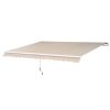 Awning for terrace 450x300 cm manually rollable terrace shade in beige color 