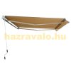 Awning for terrace 450x300 cm manually rollable terrace shade in beige color 