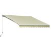 Awning for terrace 350x250 cm manually rollable terrace shade in cream color 