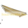 Awning for terrace 350x250 cm manually rollable terrace shade in cream color 