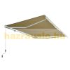 Awning for terrace 350x250 cm manually rollable terrace shade in cream color 