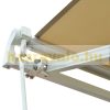 Awning for terrace 350x250 cm manually rollable terrace shade in cream color 