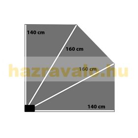   Oldalsó napellenző erkély terasz 140x140 cm szürke térelválasztó szélfogó napvédő