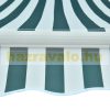 Awning for terrace 350x250 cm Manually rollable terrace shade in green and white 