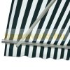 Awning for terrace 350x250 cm Manually rollable terrace shade in green and white 