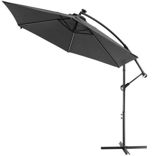 Parasol with LED solar lighting Ø330 cm anthracite solar-lit parasol 