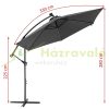 Parasol with LED solar lighting Ø330 cm anthracite solar-lit parasol 