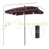 Tiltable parasol 198x130x245 cm for garden, terrace, beach coffee brown