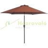 Tiltable parasol with manual crank Ø2.6x2.35 m coffee brown parasol shade