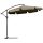 Tiltable parasol with manual crank Ø265x265 cm brown parasol shade