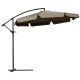 Tiltable parasol with manual crank Ø265x265 cm brown parasol shade