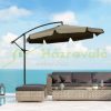 Tiltable parasol with manual crank Ø265x265 cm brown parasol shade