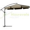 Tiltable parasol with manual crank Ø265x265 cm brown parasol shade