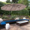 Double parasol XXL adjustable parasol 440 x 270 x 250 cm sun protection brown 