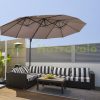 Double parasol XXL adjustable parasol 440 x 270 x 250 cm sun protection brown 