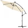 Parasol with LED solar lighting beige Ø300 cm