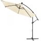 Parasol with LED solar lighting beige Ø300 cm