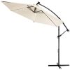 Parasol with LED solar lighting Ø330 cm beige solar-lit parasol 