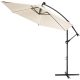 Parasol with LED solar lighting Ø330 cm beige solar-lit parasol 