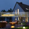 Parasol with LED solar lighting beige Ø300 cm