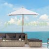 Tiltable parasol 200x150x235 cm cream white parasol shade for garden, terrace, beach