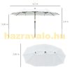 Double parasol with LED solar lighting Ø450 cm oval shaped extra large parasol white 