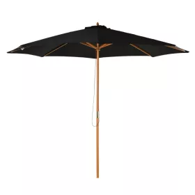 Bambusz napernyő 300 cm fekete árnyékoló napvédelem 