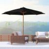 Bamboo parasol 300 cm black shading sun protection 