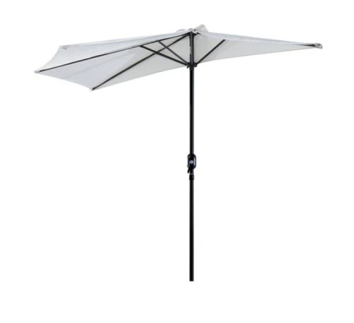 Parasol semicircular aluminum parasol in creamy white color