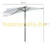 Parasol semicircular aluminum parasol in creamy white color