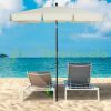 Tiltable parasol 198x130x245 cm for garden, terrace, beach cream white