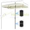 Tiltable parasol 198x130x245 cm for garden, terrace, beach cream white