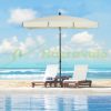 Tiltable parasol 198x130x245 cm for garden, terrace, beach cream white