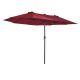 Double Parasol oval shape extra large size 460x270x240 cm in burgundy color 