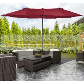   Dupla Napernyő ovális alakú extra nagy méretű 460x270x240 cm bordó színben 