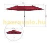 Double Parasol oval shape extra large size 460x270x240 cm in burgundy color 