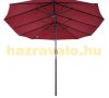 Double Parasol oval shape extra large size 460x270x240 cm in burgundy color 