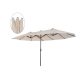 Double Parasol oval shape extra large size 460x270x240 cm in cream white color 