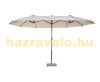 Double Parasol oval shape extra large size 460x270x240 cm in cream white color 