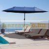 Double parasol oval shape extra large size 460x270x240 cm in blue color 