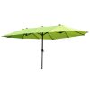 Double parasol oval shape extra large size 460x270x240 cm in neon green color 