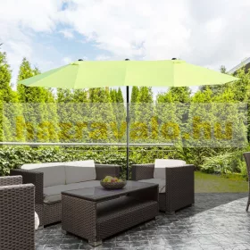   Dupla napernyő ovális alakú extra nagy méretű 460x270x240 cm neonzöld színben 